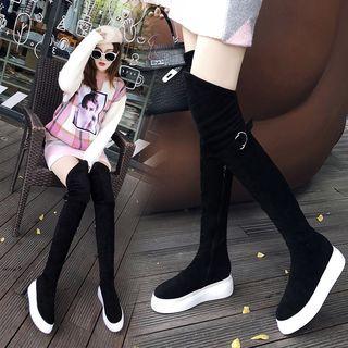 Platform Genuine Leather Over-the-knee Boots