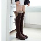 Ribbon Flat Over-the-knee Boots