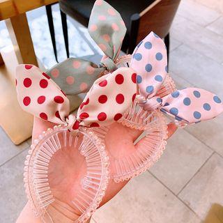 Polka Dot Rabbit Ear Ponytail Hair Clip