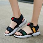 Color Panel Adhesive Strap Sandals