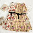Floral Mini Halter Dress With Belt In 10 Colors