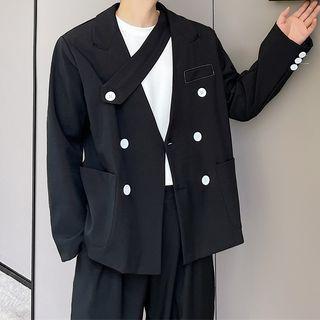 Long-sleeve Double Button Blazer
