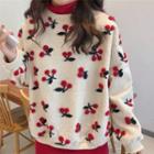 Cherry Pattern Sweater Red Cherry - Off White - One Size