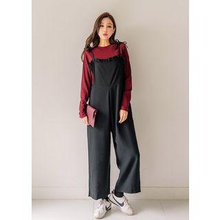 Frilled Wide-leg Jumper Pants