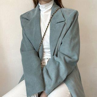 Long-sleeve Single Breasted Oversize Corduroy Blazer