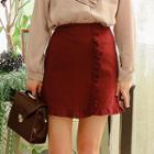 Frilled Cotton Miniskirt