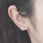 Letter J Ear Stud 1 Pair - Silver - One Size