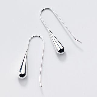925 Sterling Silver Polished Droplet Hook Earring