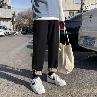 Plaid Lining Straight-leg Pants