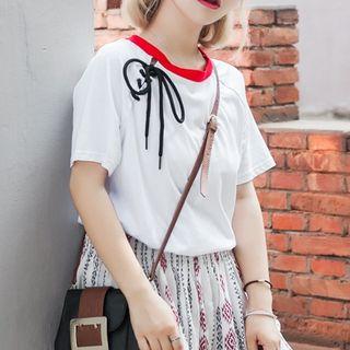 Lace-up Short Sleeve T-shirt