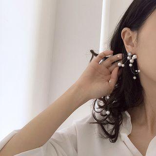 (925) Pearl Earring As Shown In Figure - One Size