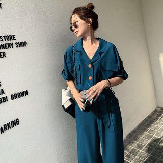 Pocket Detail High-waist Slim Fit Jumpsuit