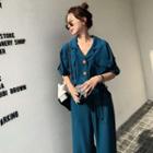 Pocket Detail High-waist Slim Fit Jumpsuit