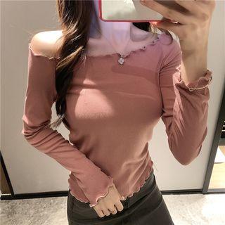 Lettuce Edge Boatneck Long-sleeve T-shirt