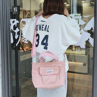 Colour Block Canvas Crossbody Bag