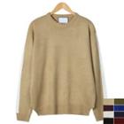 Couple Round-neck Contrast-piping Sweater