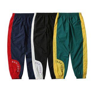 Color Block Lettering Baggy Jogger Pants