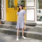 Ruffle-trim Floral Stripe Dress