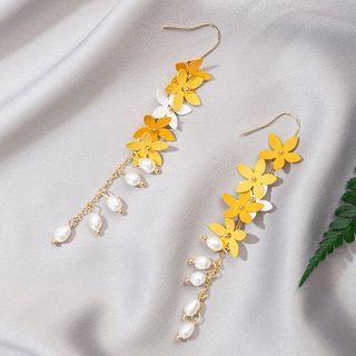 Freshwater Pearl Flower Dangle Earring 1 Pair - 01 - As Shown In Figure - One Size