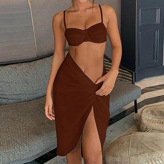 Set: Bralette Top + Side-slit Pencil Skirt