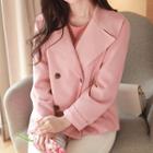 Wide-collar Double-breasted Jacket