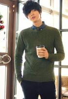 Crew-neck Cable-knit Sweater