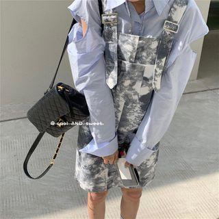 Tie-dyed A-line Mini Pinafore Dress As Shown In Figure - One Size