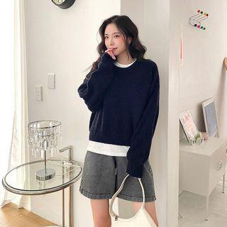 Marled Woolen Sweater For Spring
