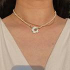 Freshwater Pearl Flower Layered Choker