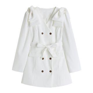 Double-breasted Bow Blazer Dress