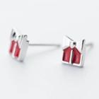 925 Sterling Silver Gift Box Stud Earring