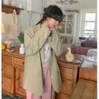 3-button Boyfriend Blazer Khaki - One Size
