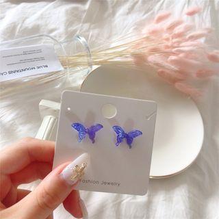 Butterfly Acetate Earring 1 Pair - Butterfly Acetate Earring - Purple - One Size