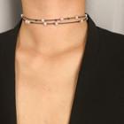 Faux Pearl Layered Choker 2413 - Black - One Size