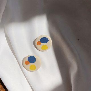 Disc-accent Earring 1 Pair - Silver Earring - One Size