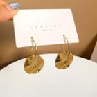 Sterling Silver Asymmetrical Disc Drop Earring 1 Pair - Gold - One Size