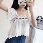 Crochet Trim Short Sleeve Top