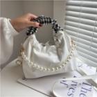 Faux Leather Gingham Handle Crossbody Bag