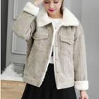 Fleece Collar Snap-buttoned Jacket