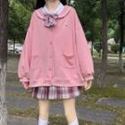 Pleated Skirt / Button-up Jacket / Bow / Shirt / Set