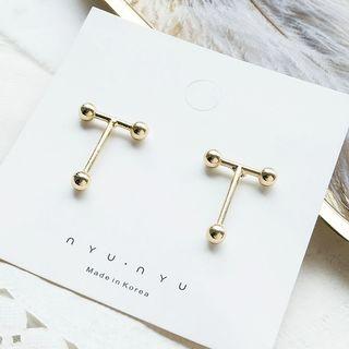 T-shape Metal Stud Earrings T-shape - One Size