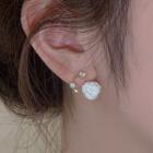 Flower Alloy Earring A3846 - 1 Pair - Gold & White - One Size