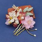 Retro Flower Beaded Hair Comb 1 Pc - M127 - One Size