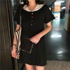 Print Collared Short-sleeve T-shirt Dress