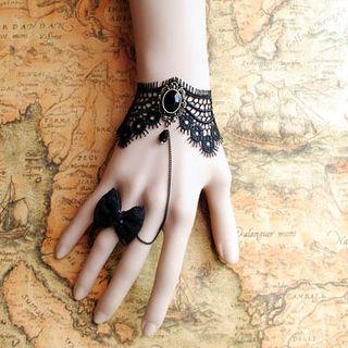 Lace Bracelet With Bow Ring