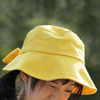 Plain Bow Accent Bucket Hat