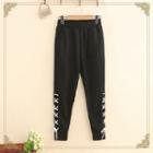 Plain Lace-up Jogger Pants