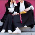 Couple Matching Hanfu Set: Long-sleeve Top + Midi Skirt + Jacket