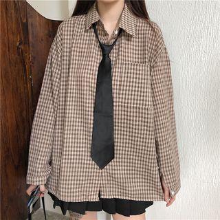 Set: Plaid Shirt + Neck Tie