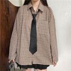 Set: Plaid Shirt + Neck Tie